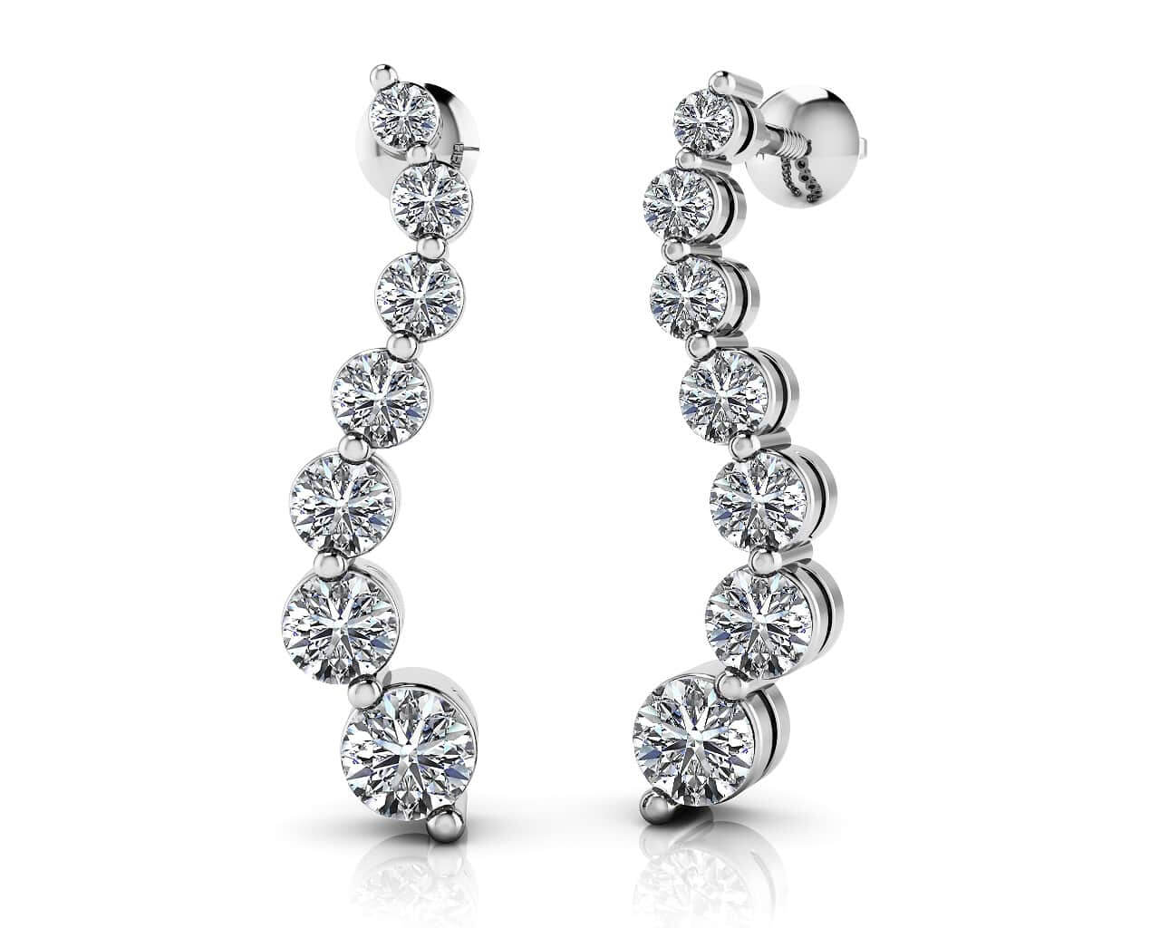 Wavy Journey Round Link Diamond Earrings Diamond with 0.49 ct.(finished)